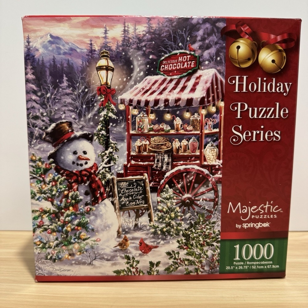Majestic Springbok Holiday Puzzle Series Hot Chocolate Stand 1000 Piece Puzzle